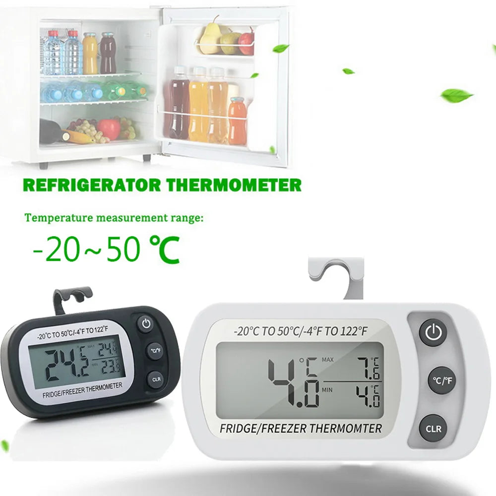 LCD Display Magnetic Refrigeration Refrigerator Hanging Freezer Thermometer Kitchen Tool Fridge Temperature Meter