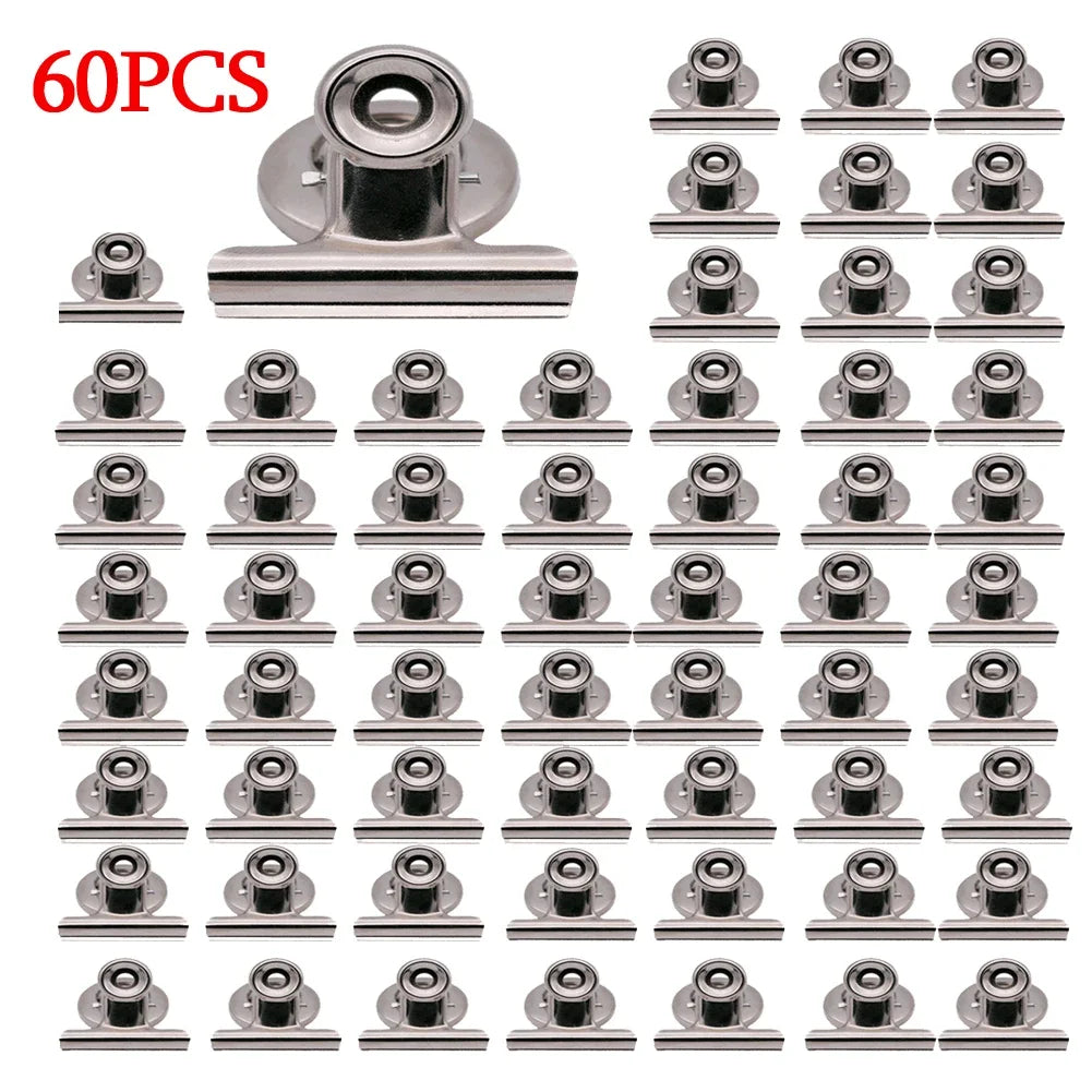 12/60pcs Fridge Strong Clips Magnets Scratch Free Detailed List Display Fastener Powerful Magnetic Paper Clip for Refrigerator