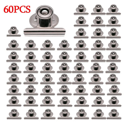 12/60pcs Fridge Strong Clips Magnets Scratch Free Detailed List Display Fastener Powerful Magnetic Paper Clip for Refrigerator