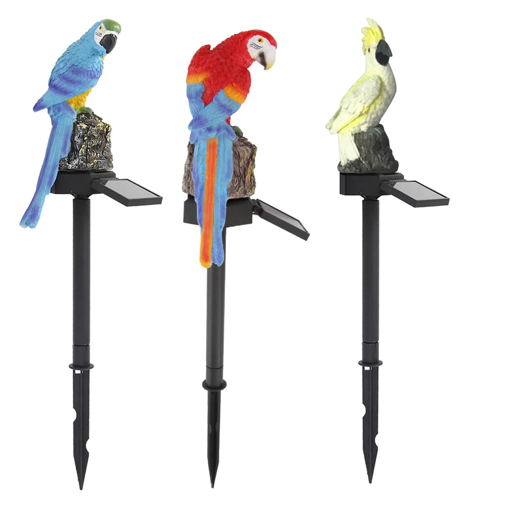 Solar Power LED Parrot Lawn Light Outdoor Waterproof Garden Yard Decorative Lamp