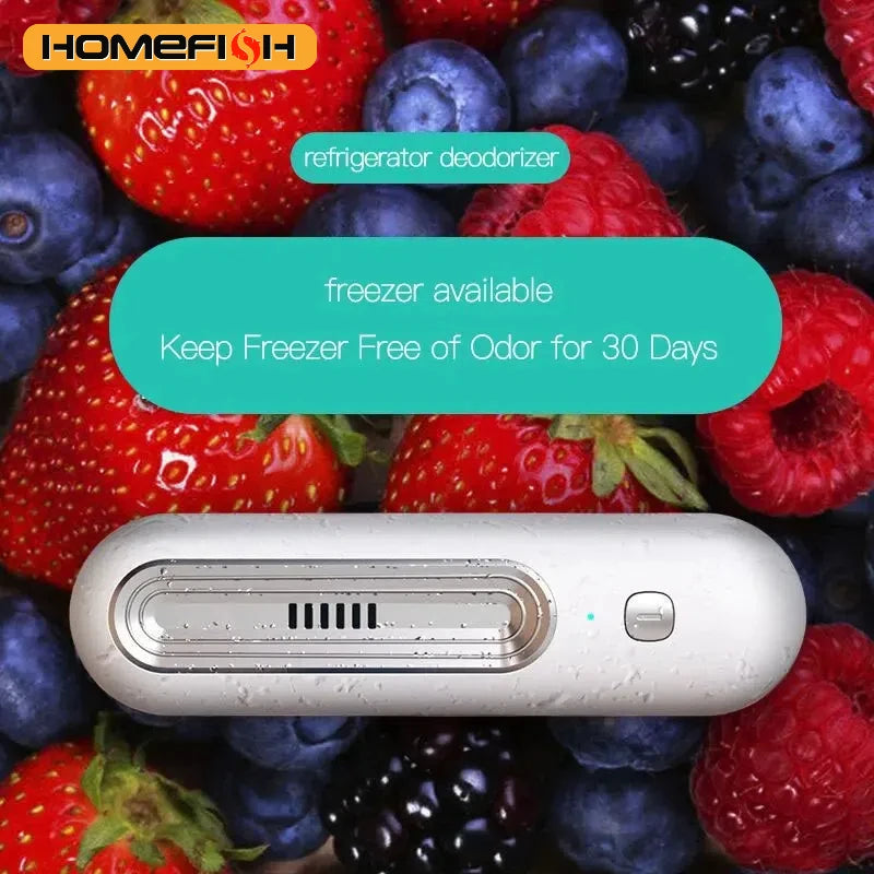 Refrigerator Deodorizer and Air Purifier - Extend Food Shelf Life, Remove Odors (Smoke, Pet, Toilet), for Car and Fridge