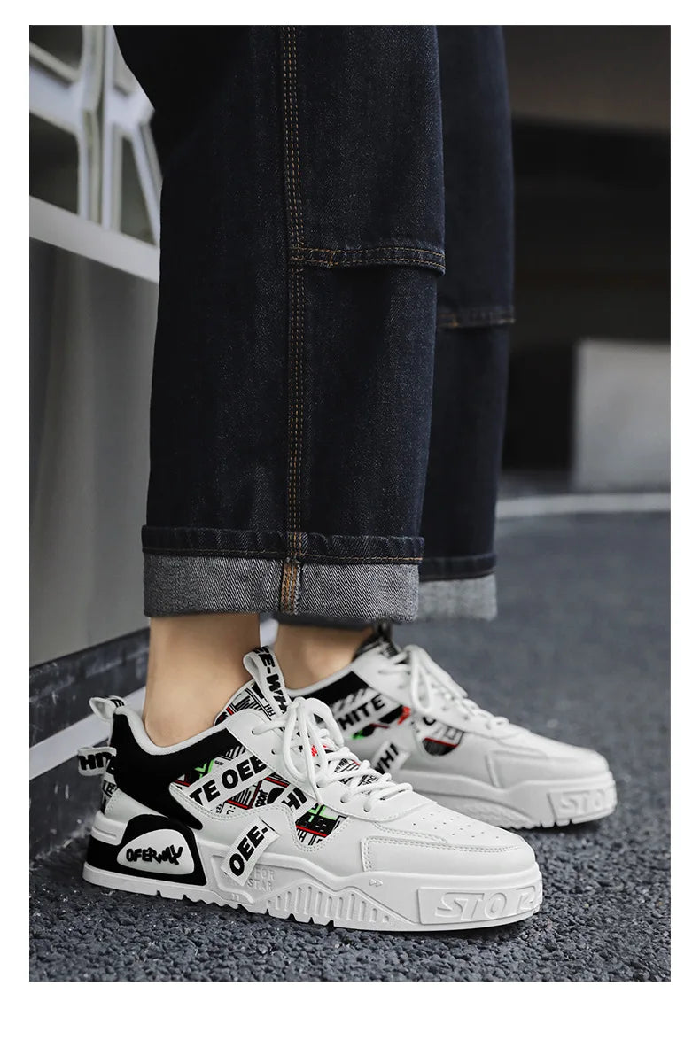 2025 new men's shoes for spring, breathable, niche, trendy, versatile, casual board shoes, height increasing sports shoes