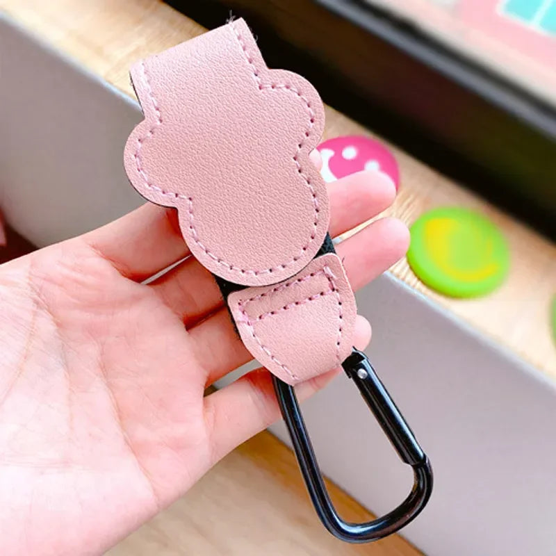 New Cartoon PU Leather Baby Bag Stroller Hook Rotatable Cart Organizer Pram Hook Pram Rotate 360 Degree Stroller Accessories
