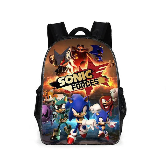 HOT 3PC-SET Sonic Backpack Primary and Secondary School School Bags  Anime Cartoon School Bags Best Gifts for Kids Mochila