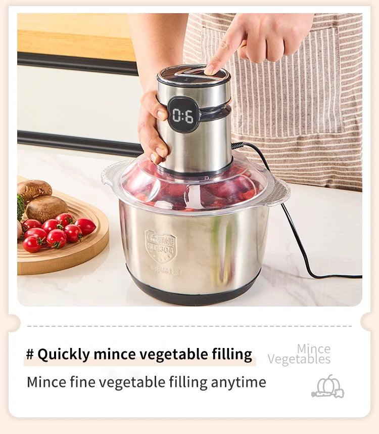 5L Electric Food Chopper Vegetable Chopper Small Food Processor Meat Grinder Mixer Electric Dicer Baby Food Processor