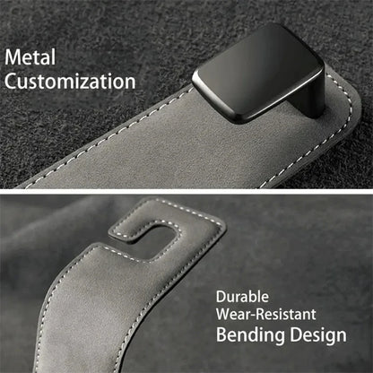 1Pcs Universal Car Suede Alloy Seat Hook Stowing Rear Seat Headrest Hook Storage Hanger Hanging Hooks Car Interior Accessories