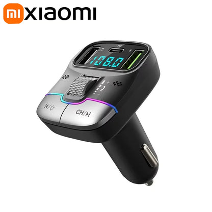 Xiaomi FM Transmitter Bluetooth 5.4 Hands-Free Portable Car AUX Radio Modulator MP3 Player with Fast Charging Adapter