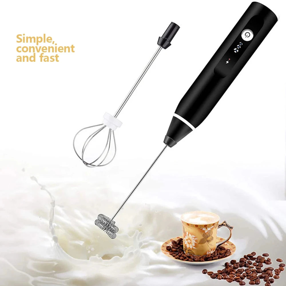 Portable UBS Electric Egg Beater 3-speed Wireless Blender Coffee Milk Bubbler Cream Butter Whipper Food Blender