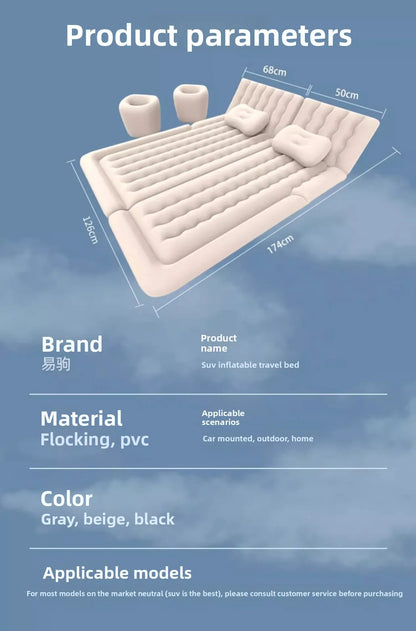 Airbed Household Outdoor Single Double Air Bed Thickened Folding Inflatable Convenient Mattress Sleep Rest for Car SUV Travel