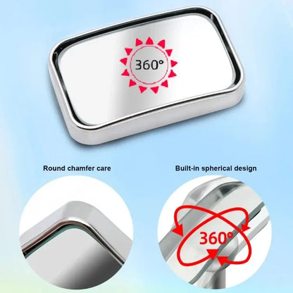 2Pcs Car Convex HD Mirror for Back Passenger Adjustable Self-Adhesive Blind Spot Rear View Mirror Wide Angle Rearview Mirror