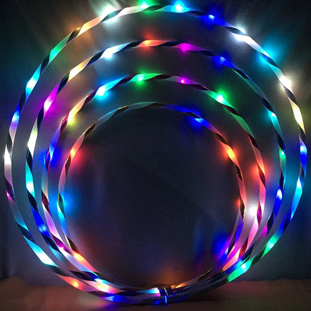 CrossFit Folding Exercise Circle Fitness Equipment LED Colour Fitness Circle Performing Arts Abdominal Weight Loss Light Fitness