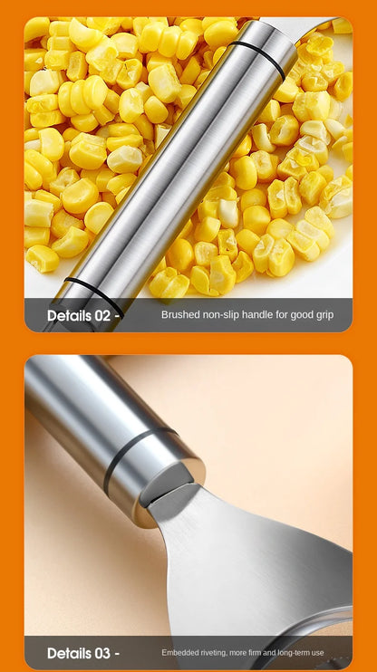 Stainless Steel Corn Peeler Corn Thresher Easy Peel Corn Stripper Handle Corn Knives Peeler Kitchen Fruit and Vegetable Tools