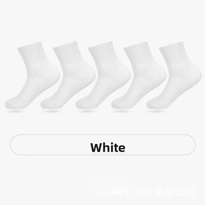 5 Pairs Diabetic Non Binding Socks for Women Pregnant Woman Elderly Long Socks Comfortable Breathable Black White Socks Women