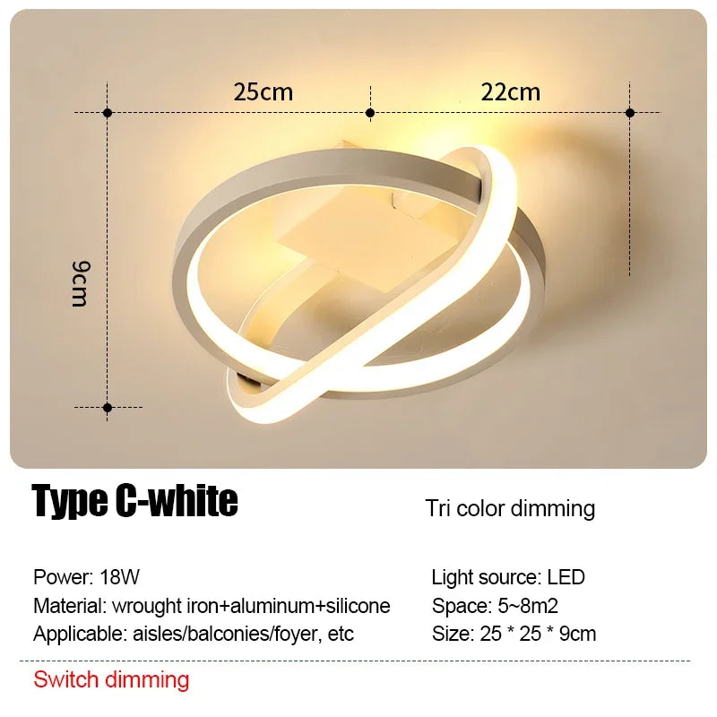 LED Strip Aisle Ceiling Lights Modern Minimalist Living Room Lamps For Balcony Entrance Staircase Home lighting Led 3 color