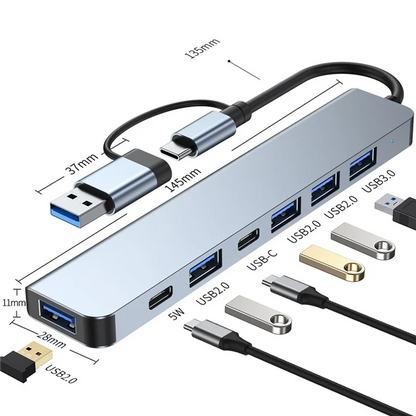 Daily Sale 2X Multiport USB Hub 3.0 Multi USB Splitter 4 USB C Port 3.0 2.0 Ports For PC Laptop Computer Hub