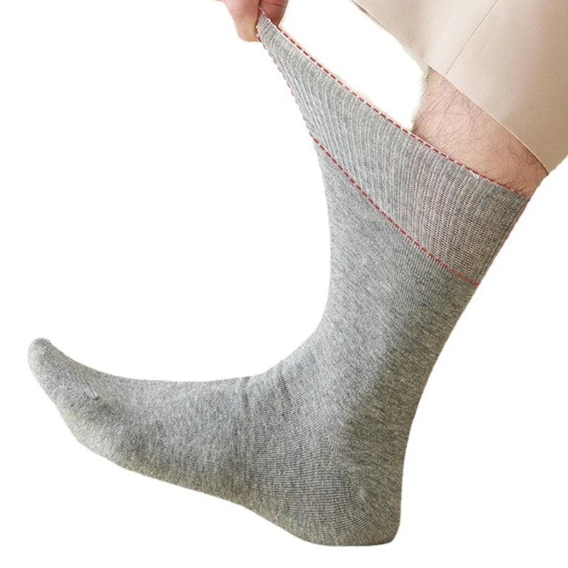 3Pair Comfortable No Elastic Diabetics Socks Men Women Loose Wide Mouth Socks Casual Solid Color Cotton for Aduts Teenagers