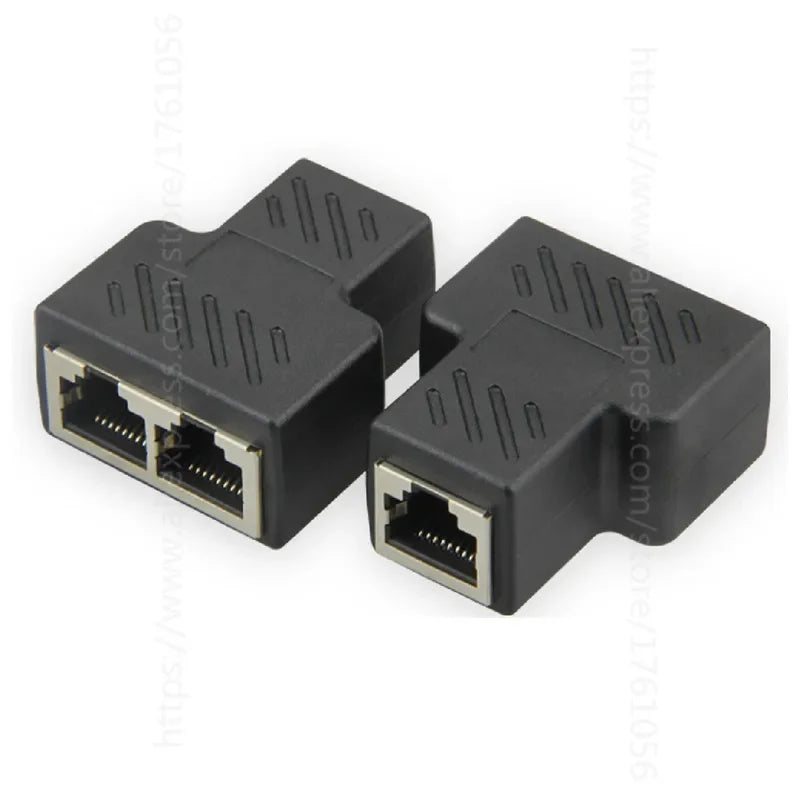 1 To 2 Ways RJ45 LAN Ethernet Network Cable Female Splitter Connector Adapter For Laptop Docking Stations