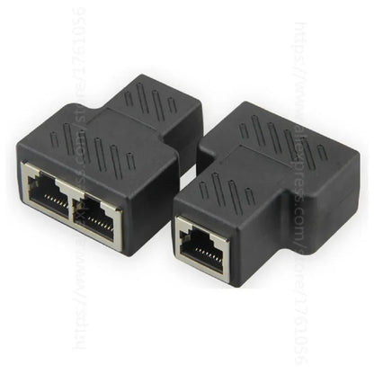 1 To 2 Ways RJ45 LAN Ethernet Network Cable Female Splitter Connector Adapter For Laptop Docking Stations
