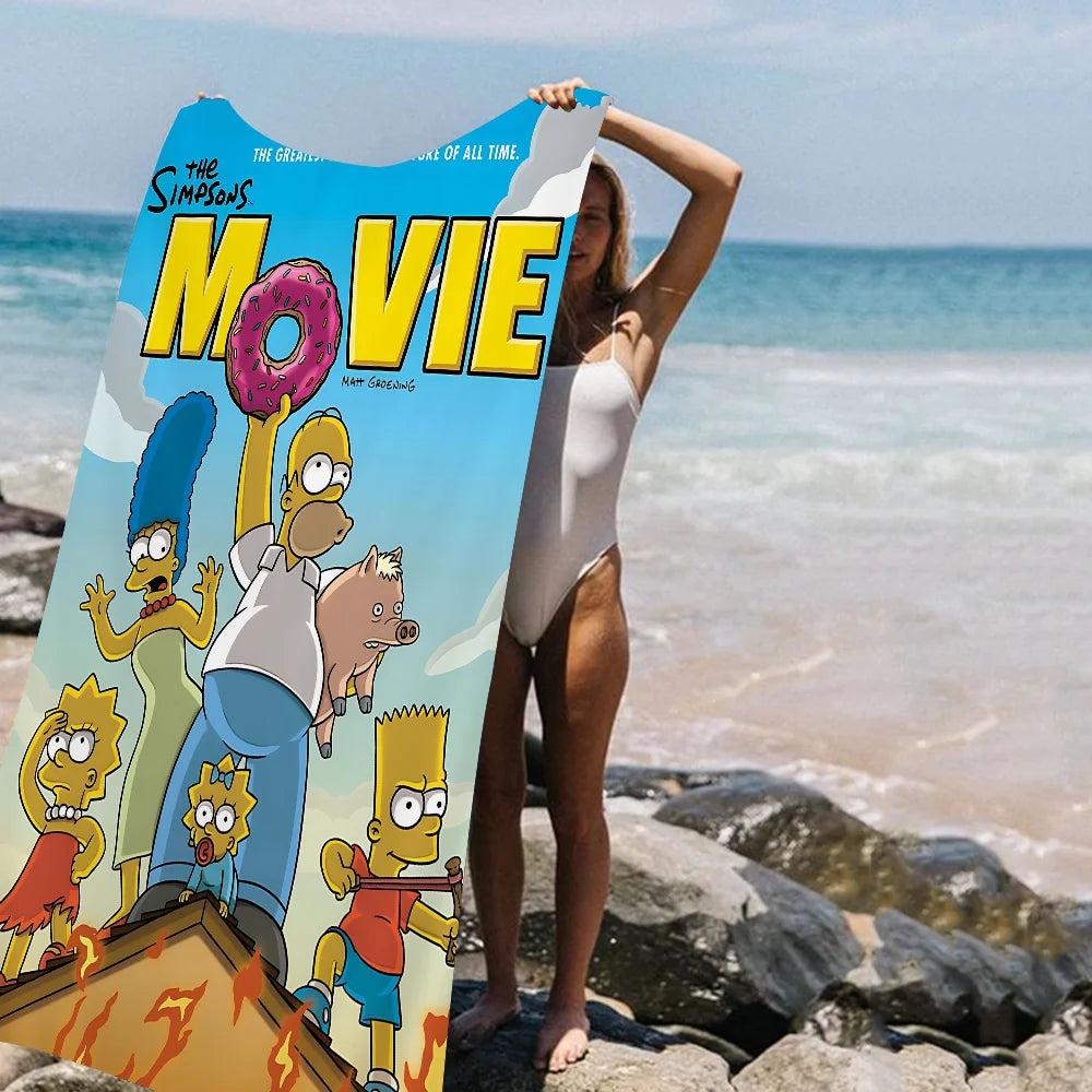 THE S-SIMPSONS Anime Cartoon Beach Towel Cute Kawaii Room Decor Bath Girls Children Hand Towels For Bathroom Shower