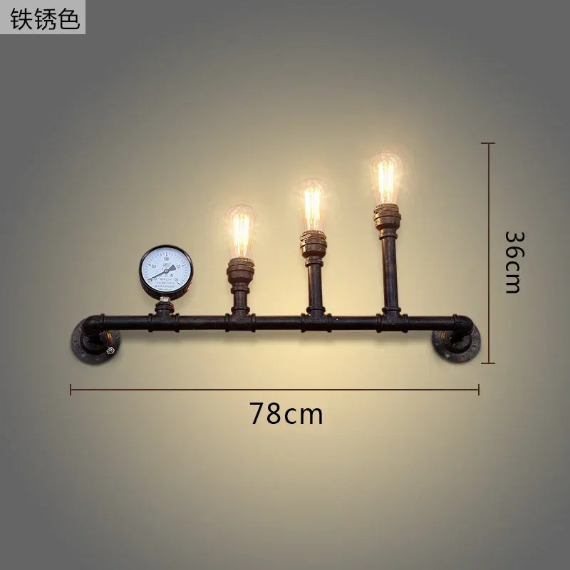 Industrial Style Wall Lamp Living Room Personalized Creative Gear Water Pipe Bedroom Decorative Wall Hangings Wall Retro Lamps