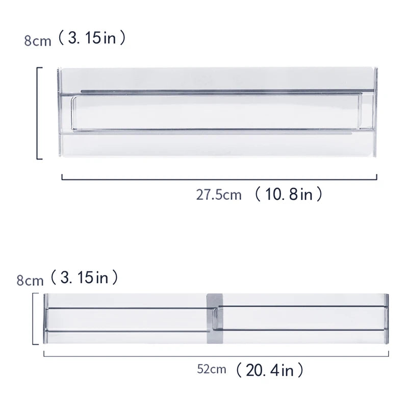 Multi-Pack Transparent Drawer Divider Adjustable Expandable Drawer Divider, Suable for Clothing, Kitchen Utensils and Office