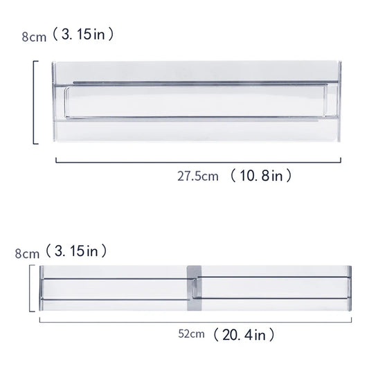 Multi-Pack Transparent Drawer Divider Adjustable Expandable Drawer Divider, Suable for Clothing, Kitchen Utensils and Office