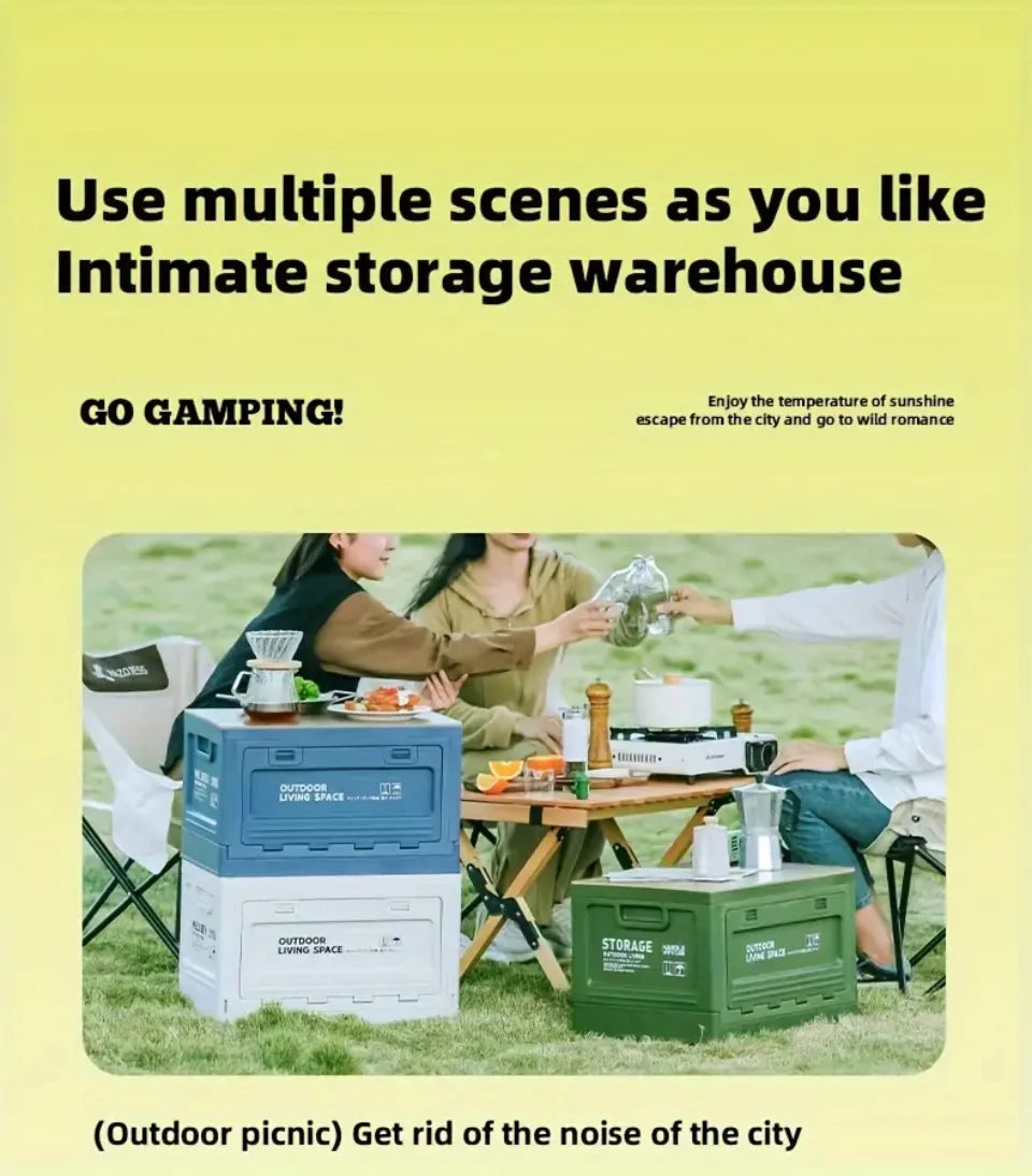 Folding Organizers Box Camping Storage Box Trunk Organizer Camping Picnic Camping Box Folding Outdoor Stool Organizers Storage