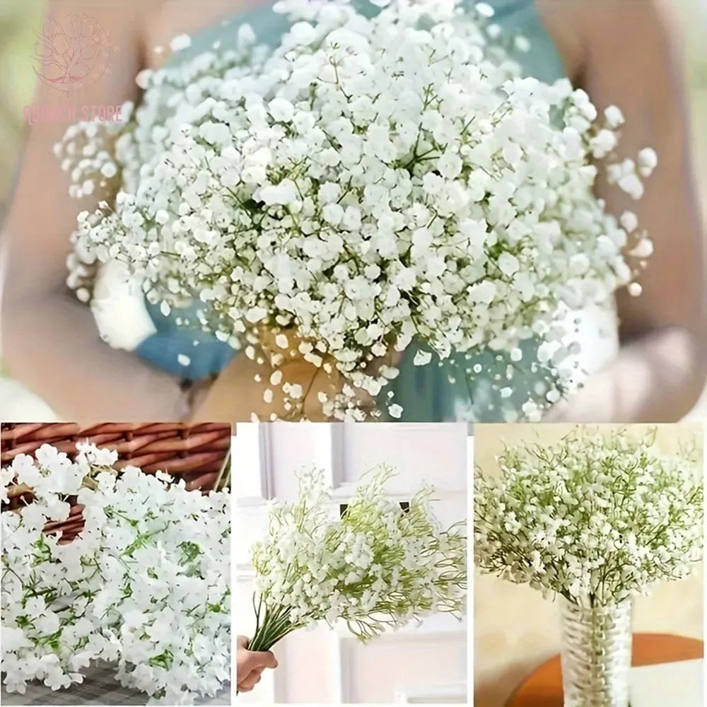 30Pcs Artificial Fake Babys Breath Bridal Flowers Bouquet Plastic Gypsophila for Wedding Reception Centerpieces Home Party Decor