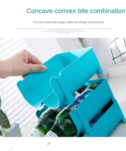 1/3PCS-Kitchen Organizer Refrigerator Rack Shelf Can Beer Wine Bottle Holder Rack Organizer Kitchen Storage Fridge Organizer