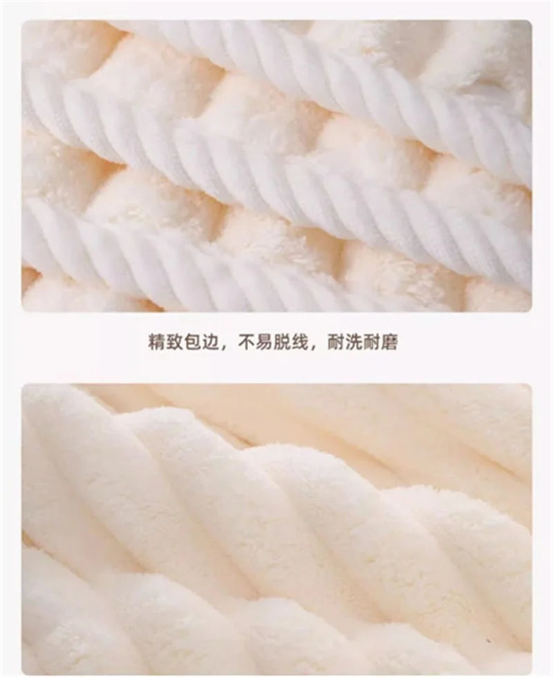 Big towel, candy, coral velvet bath towel, soft, skin friendly, water absorbing, non hair shedding, thickened beach sports towel