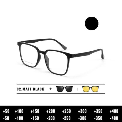 Magnetic Clip on Optical Myopia Glasses For Men Women Polarized Sunglasses Prescription Reading Glasses Blue Light Glass #TJ2190