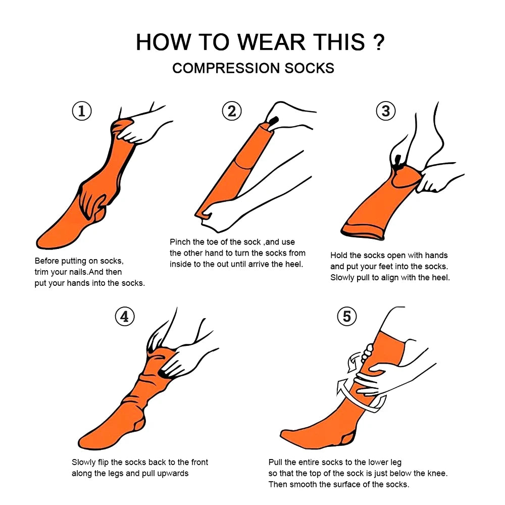 1 Pair Sports Stockings Compression Golf Sports Socks Medical Nursing Stockings Prevent Varicose Veins Socks Fit for Rugby Socks