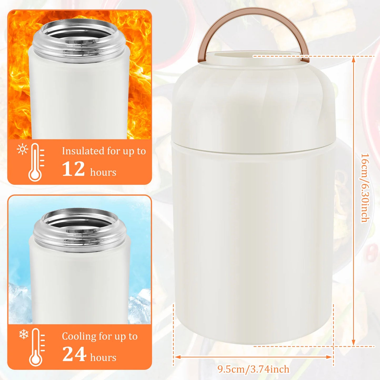 500ml Vacuum Insulated Food Jar Stainless Steel Insulated Food Thermos Leak Proof Thermo Food Jar Insulated Food Container