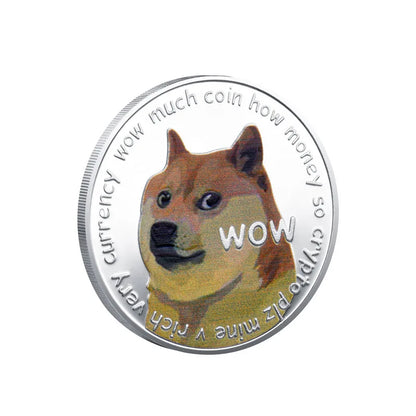 Gold Plated Wow DogeCoin Gold Silver Plated Commemorative WOW Coins Pattern Dog Metal Coins