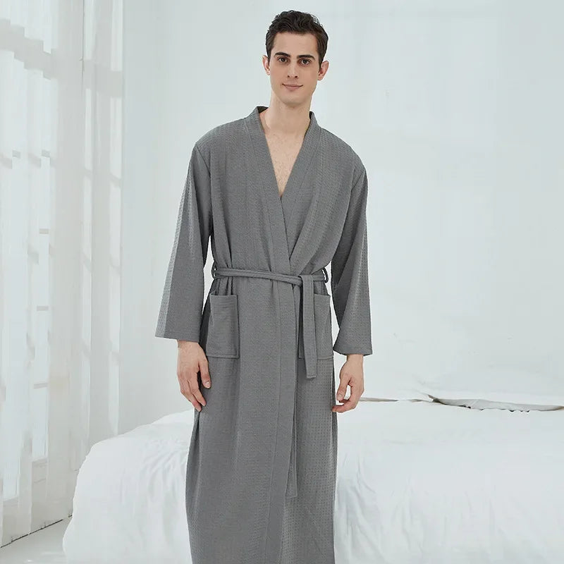 Soft and Comfortable Bathrobe Sauna Suits for Women Thin Nightgown Long Couples Home Clothes for Hotel Bathrobe Men