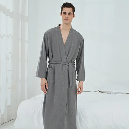 Soft and Comfortable Bathrobe Sauna Suits for Women Thin Nightgown Long Couples Home Clothes for Hotel Bathrobe Men