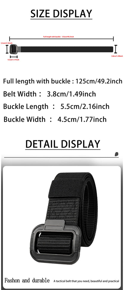 Men's Belt Imitation Nylon Tactical Belt Casual Versatile Metal Buckle Belt Outdoor Sports Canvas Belt Paired With Jeans Belt