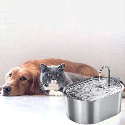 3.2L Smart Cat Water Fountain Stainless Steel Low Noise Pet Water Dispenser Large Capacity Automatic Pet Water Drinker Dog
