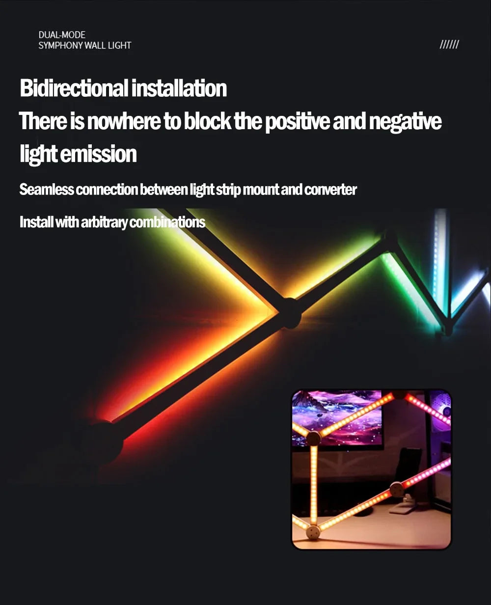 Smart LED Wall Light RGB IC Strip DIY Atmosphere Night Light APP Music Party TV Backlight Bedroom Game Room Decor Night Lights