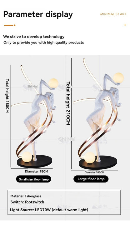 Misha White Goddess Statue Floor Lamp , Liberty Sculpture Floor Lamp , Art Human Floor Lamp