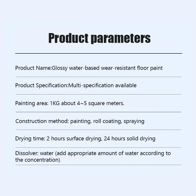 Floor paint water-based indoor and outdoor household floor paint waterproof coating plant floor wear-resistant leveling paint