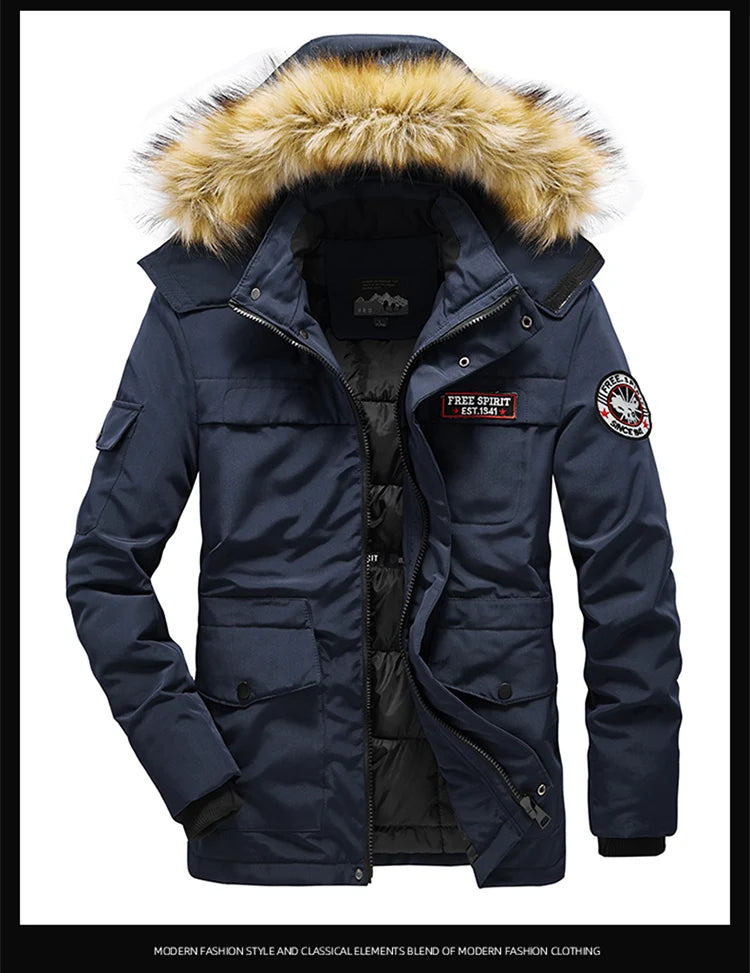 TRAF Winter New Cotton-Padded Men's Thick Fashion Handsome Hooded Cotton-Padded Jacket Pure Cotton Warm Cotton-Padded Jacket