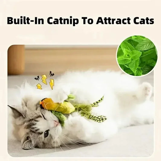 Pet Cat Toys for Indoor Cats Interactive Kitten Toy Realistic Bird Sound Containing Plush and Catnip Materials
