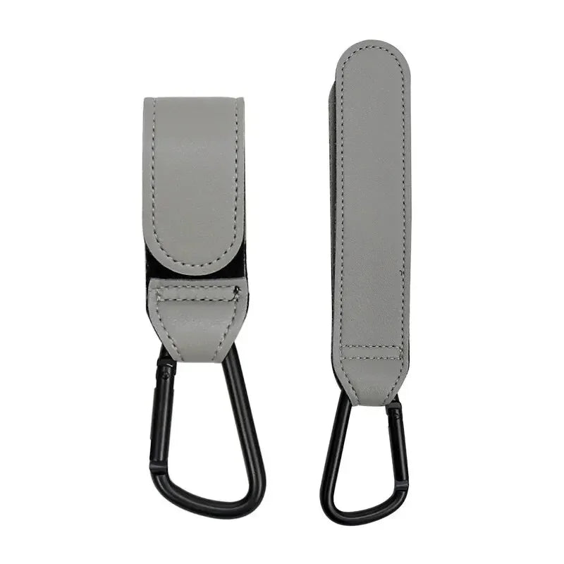 Stroller Hooks Baby Diaper Bag Hook Stroller Organize PU Leather Adjustable Pram Multi-function Hook Strong Bearing High Quality