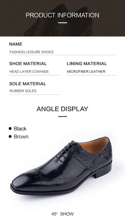 YAOLIDA Business Oxfords Shoes For Men Luxury Handmade Dress Wedding Office Side pretty Printing Preminum Formal Leather Shoe CN