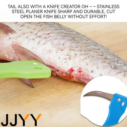 Fish Scale Remover Brush Fishing Scaler Tool Kitchen Cleaning Accessory Fish Skin Scraper Planner Knife for Easy Cooking