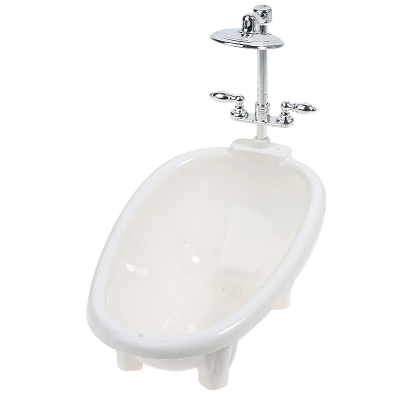 Dollhouse Miniatures Bathtub Furniture Bathroom Accessories Kids Pretend Toy