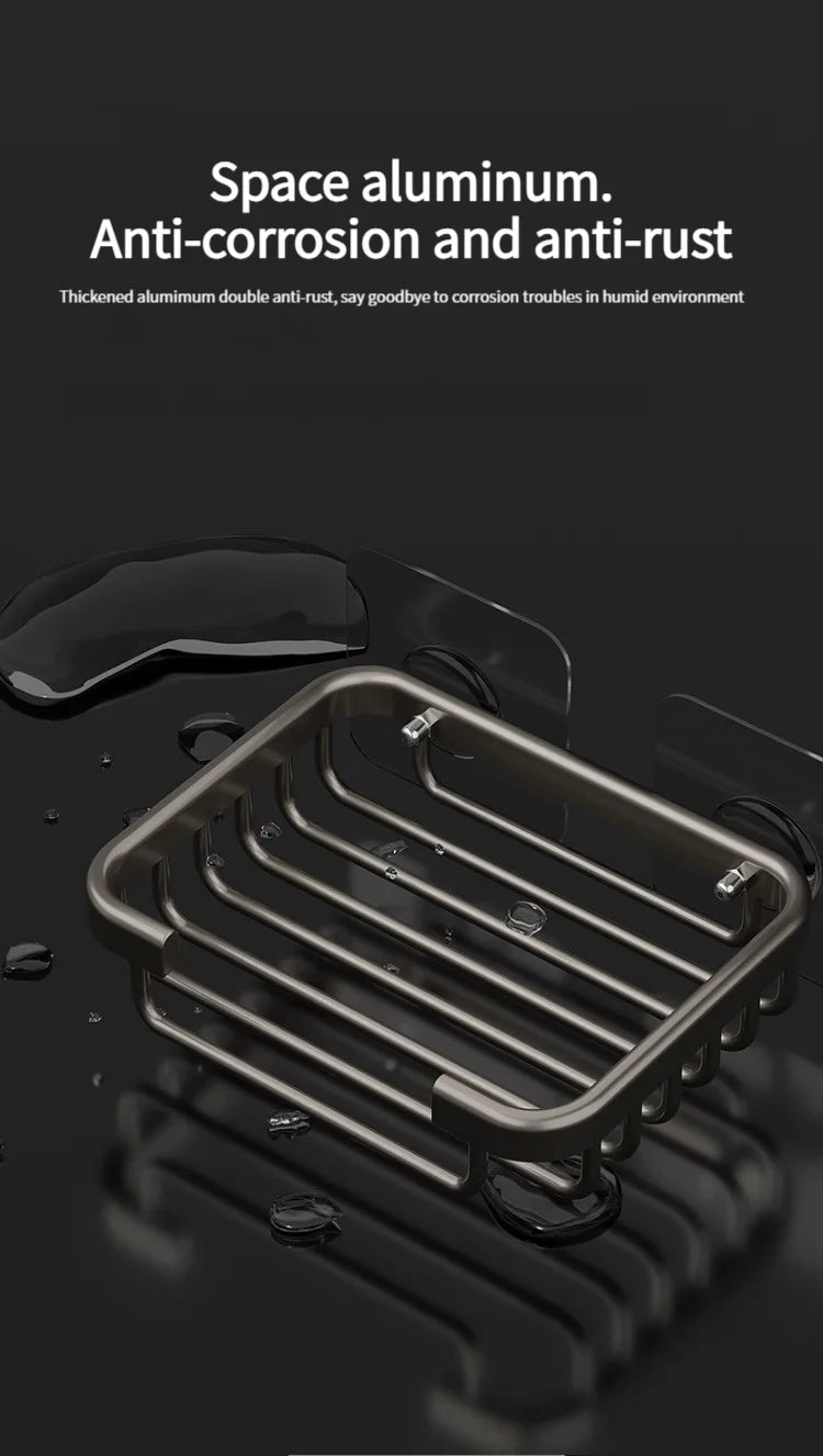 Aluminum Bathroom Drain Soap Storage Holder Soap Dish Storage Rack Bathroom Accessories