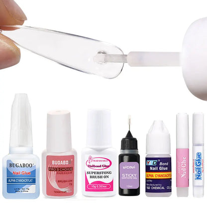 1/5/10pcs Super Strong Nail Bond Glue Acrylic Tips & Rhinestone Professional Nail Glue 2g/3g/7g/10g Fast Dry Long Lasting Glue