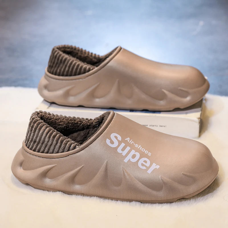 Plus Size 4849 Winter Men Slippers Warm Fur Home Slippers for Men Fashion Plush House Cotton Shoes Womens Wear Slides New